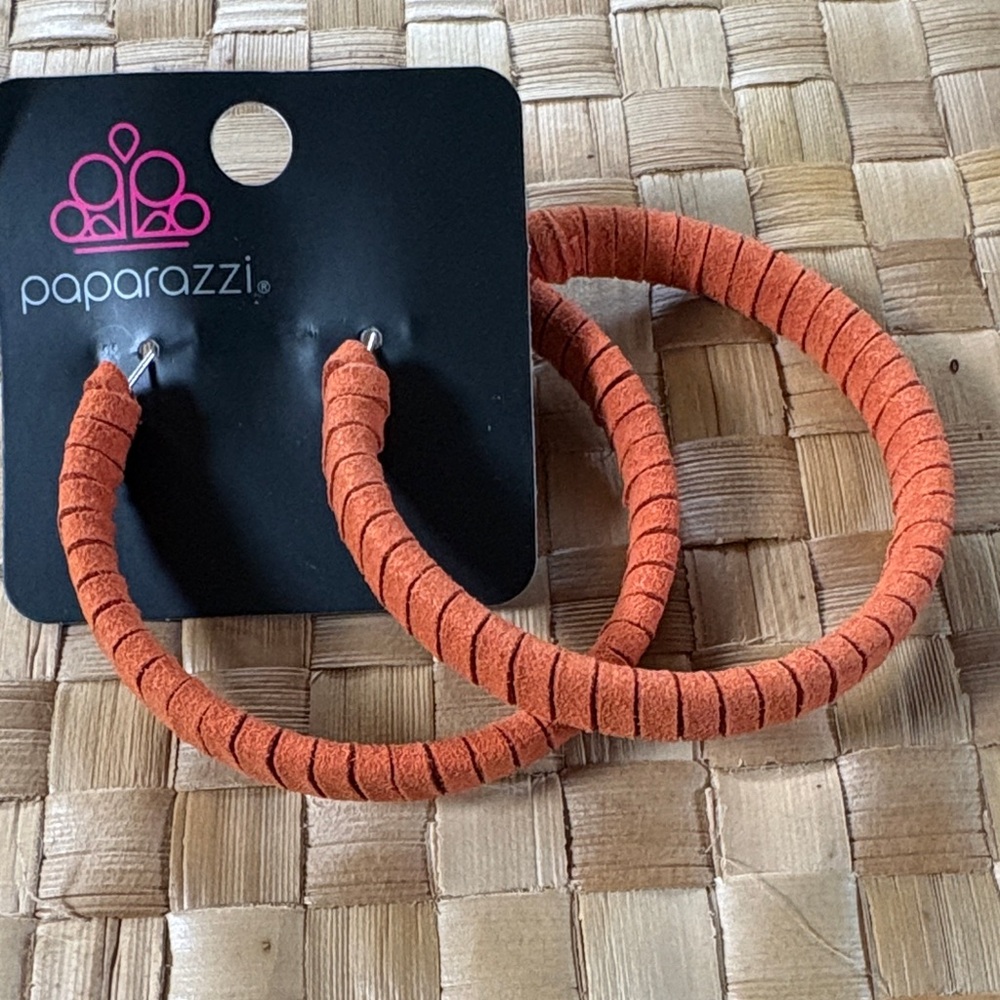 Paparazzi Terracotta Textured Hoop Earrings